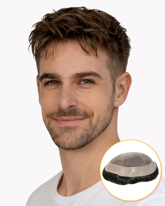 Fine Mono Top Ultra- Poly Coating Around Hair System – Pre-Cut Style Easy to Wear & Perfect for Beginners