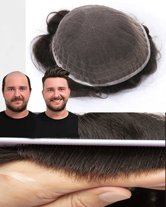 Men Hair System | Full French Lace Base | Lace toupee | Men's Lace Toupee