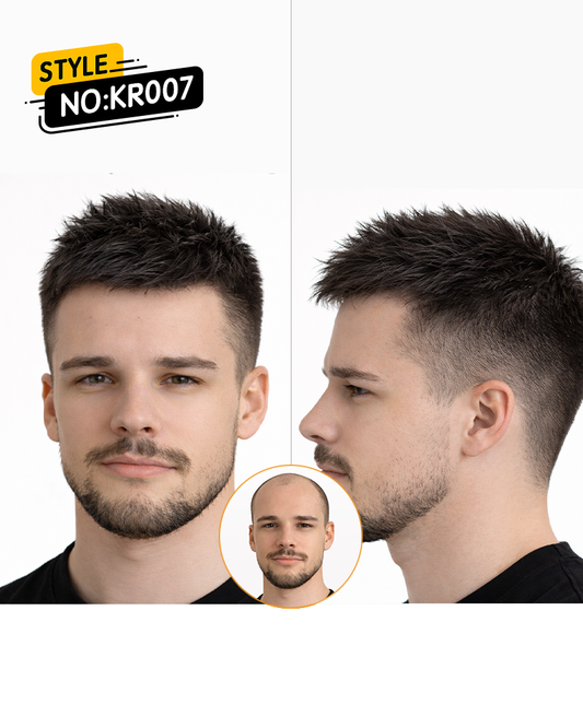 Men’s Buzz Cut Hair System – Ultra Thin Skin Base | Pre-Cut Ready to Wear Toupee Easy Apply Natural Look