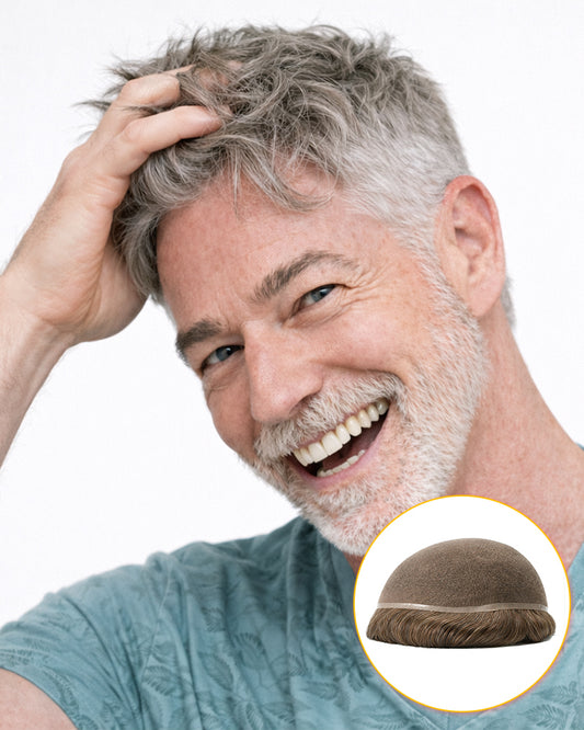 Men's Hair System | Full French Lace | Breathable men toupee Style