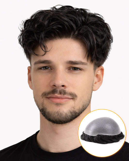 Hair Pieces for Men | 0.08mm Thin Skin with Single Knot Technique | Durable Base System