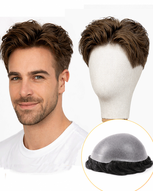 Hair Pieces for Men | 0.08mm Thin Skin Base | Durable Hair System