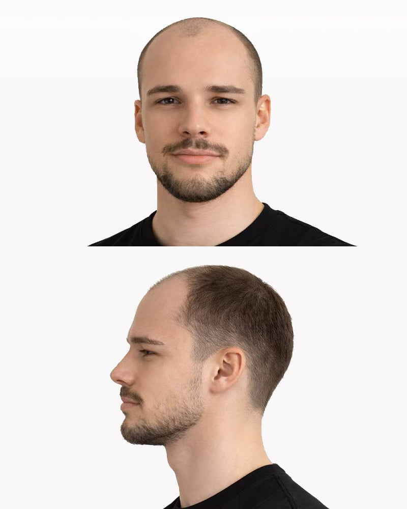 Q6 Hair System -Natural Lace Front Human Hair Toupee Pre-cut